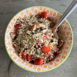 Strawberry Nuts and Seeds Greek Yogurt Bowl